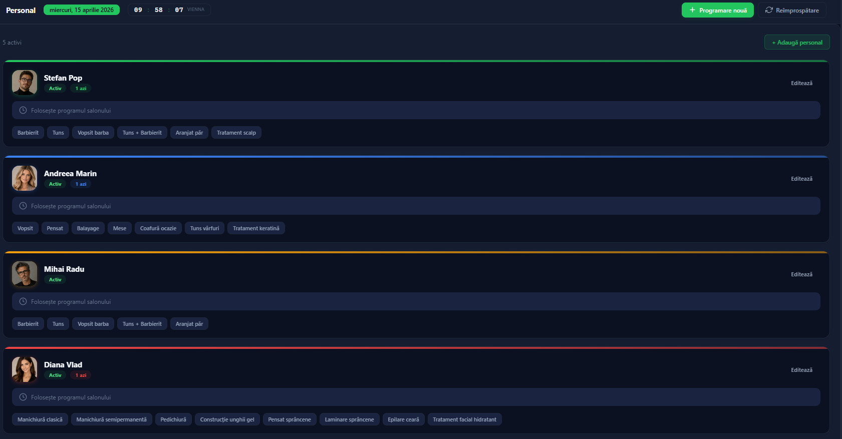 Managementul stilistilor salon