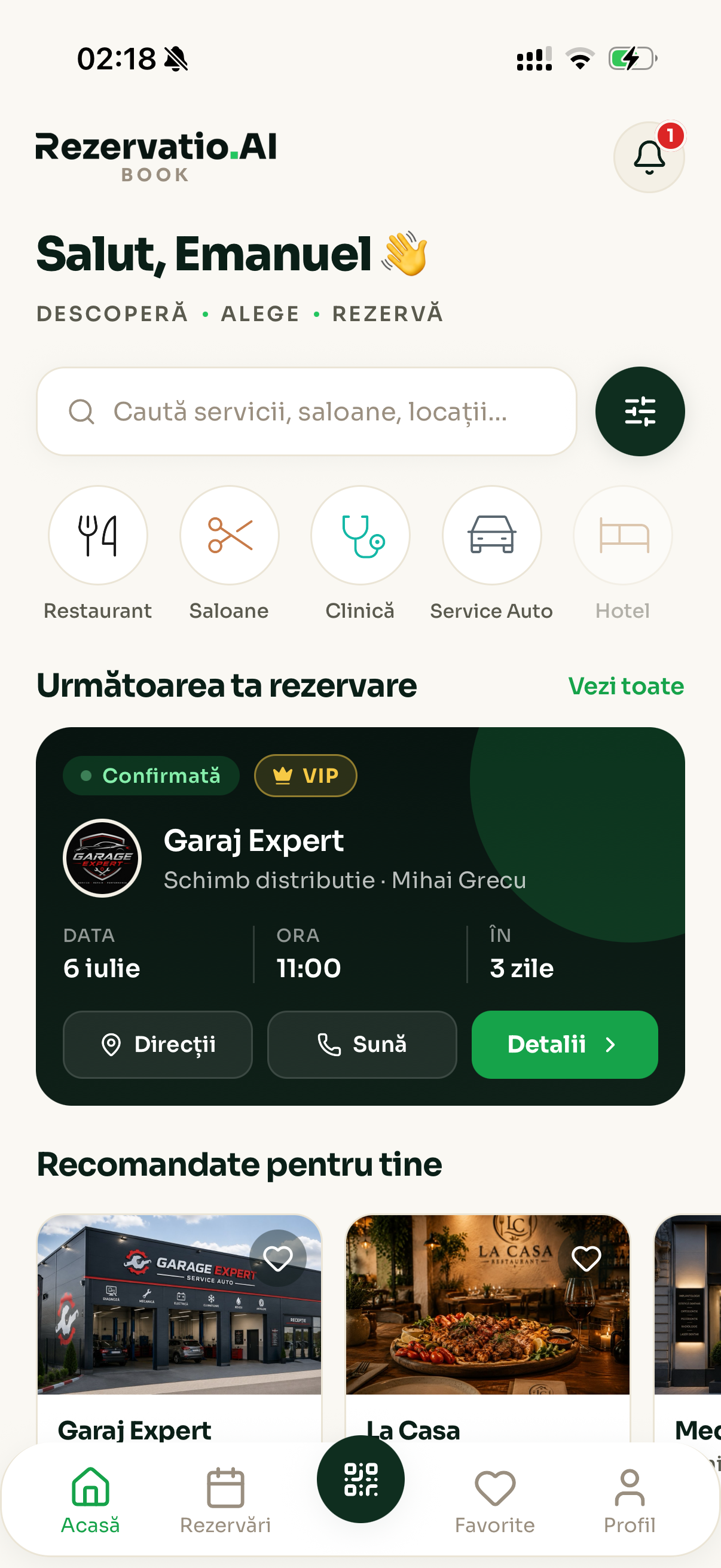 Aplicația Rezervatio Book — pentru clienți