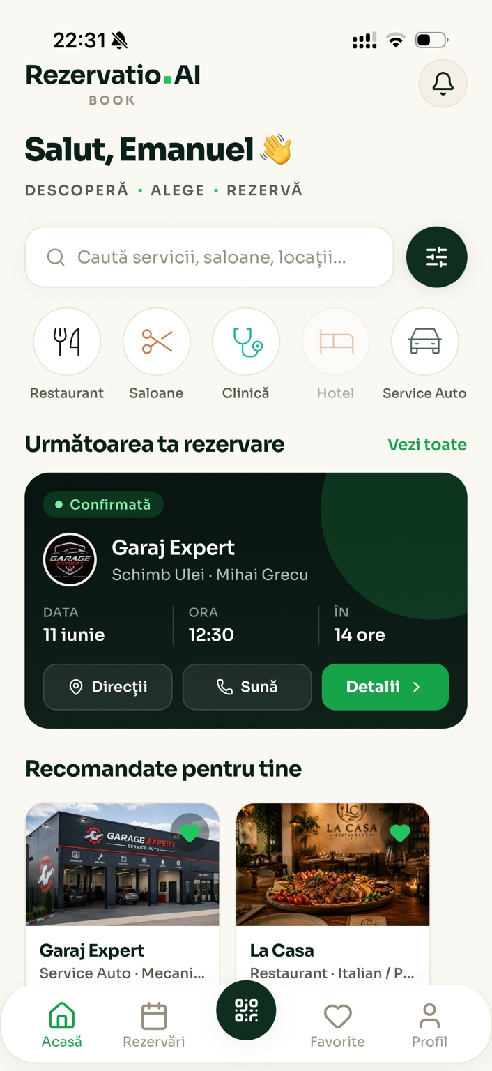 Aplicația Rezervatio Book